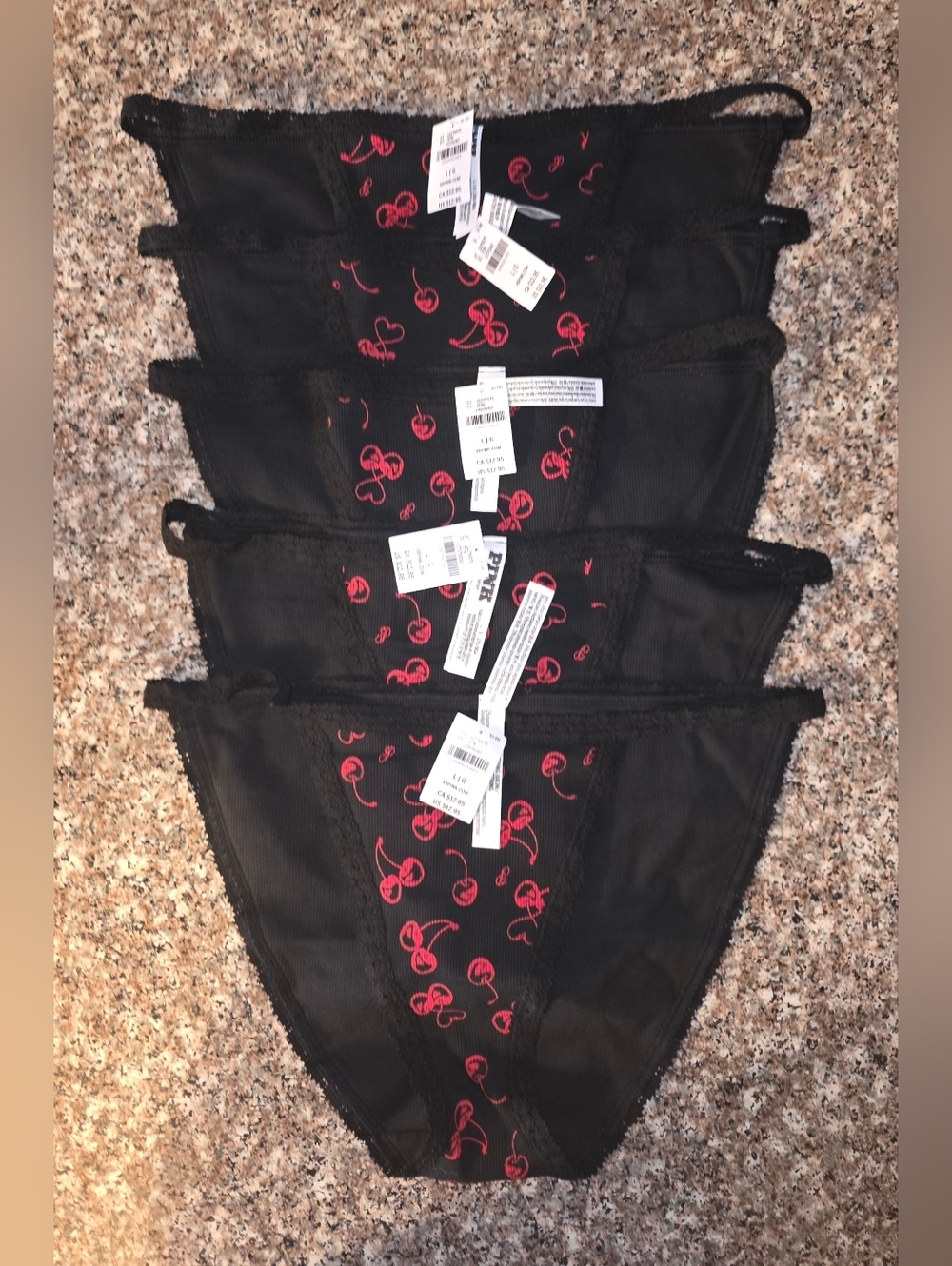 5pair PINK Bundle Of String Bikini sz L